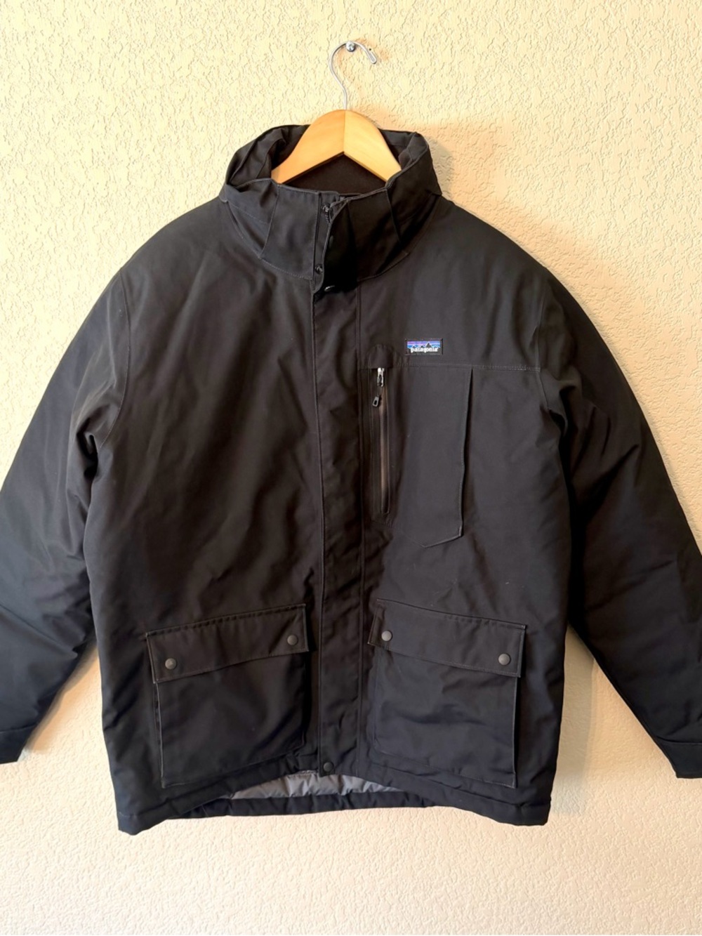 Patagonia Men's Topley Down Insulated Jacket Parka, Black, Large, No Hood 27900